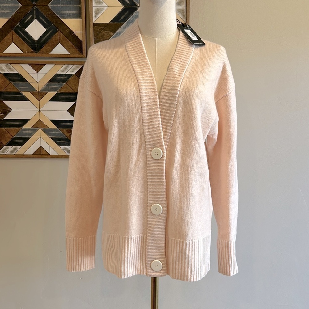 allbirds Women's Light Pink Button-Front Cardigan